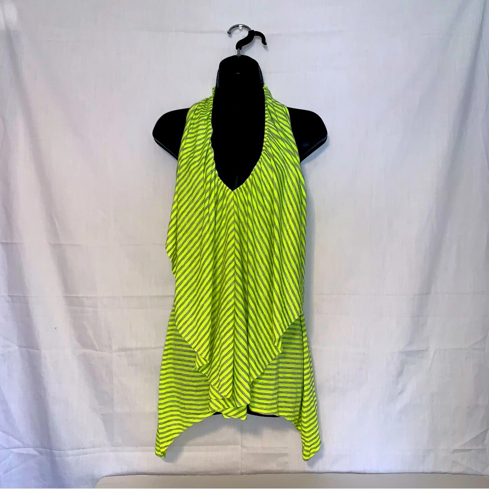 Womans Arden B. Stripped Flowy Asymmetrical Halter Top Size Small